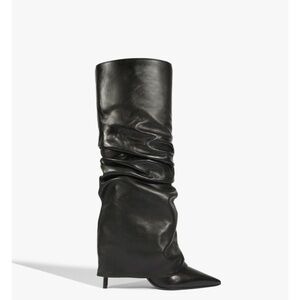 SCHUTZ Black Leather Heeled Boots